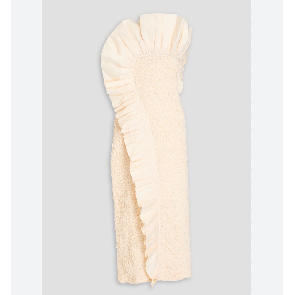 MARA HOFFMAN Cream Cotton Ruffled Kana Midi Dress